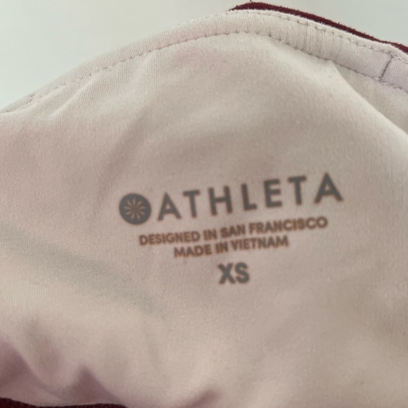 Athleta Maroon Colorblock Elation Asym 7/8 Tight - Picture 9 of 10